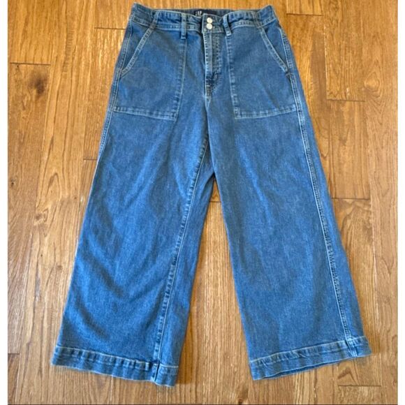 Gap High-rise wide leg crop jeans size 10short - Picture 10 of 10